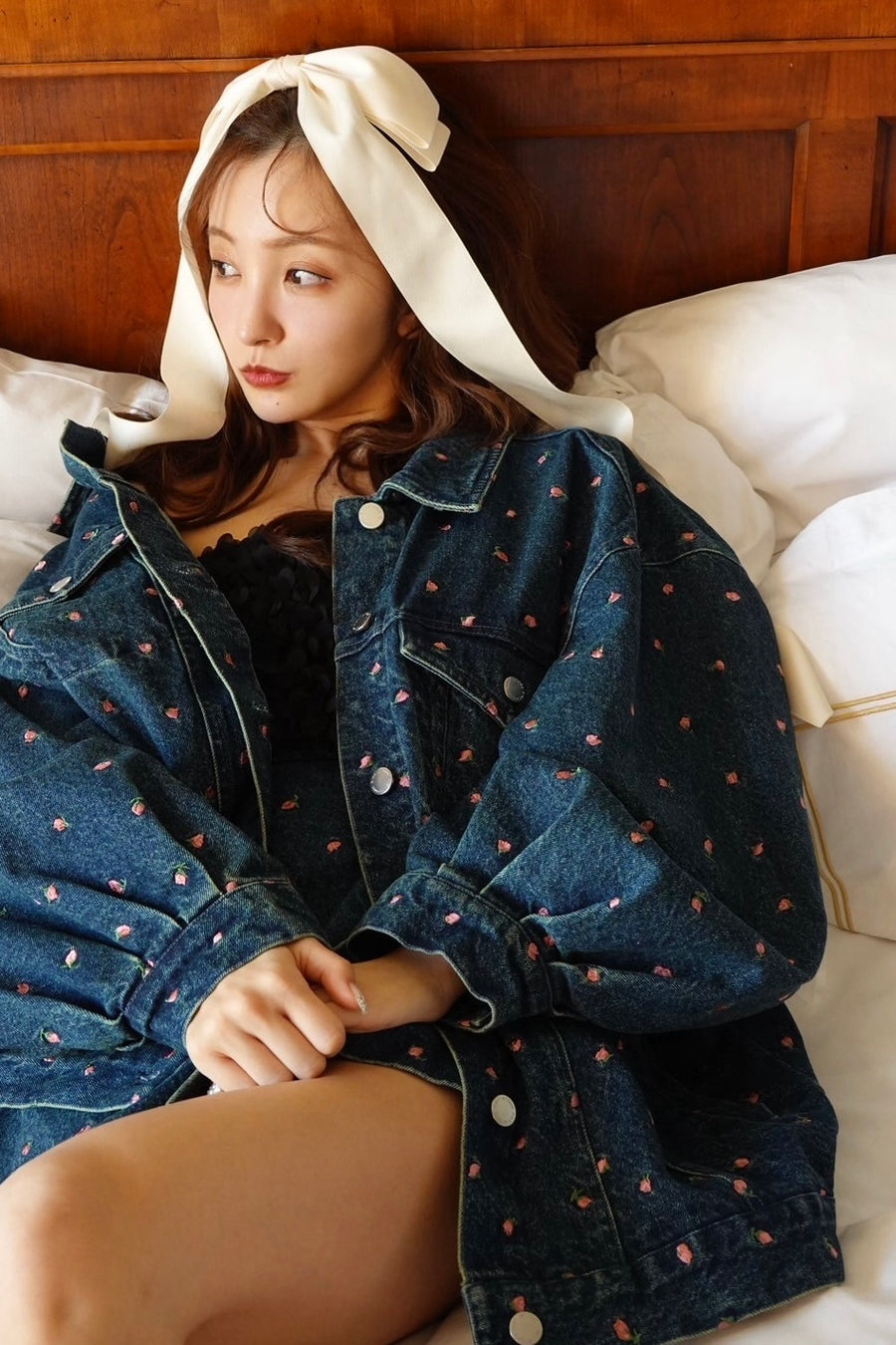 【即決済限定】rosyluce EMBROIDERY DENIM SET Embroidery denim jacket - INDIGO – Rosy luce