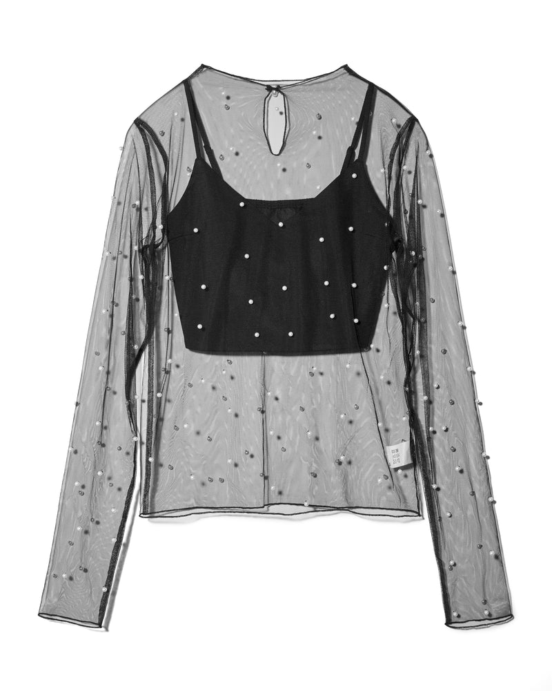 【予約販売】PEARL SHEER TOPS - BLACK