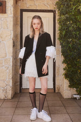 LILY FRILL JACKET - BLACK