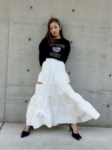 COLLEGE ROSY LONGTEE-BLACK