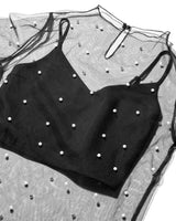 【予約販売】PEARL SHEER TOPS - BLACK