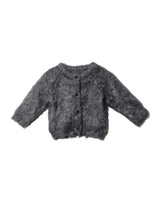 【Baby Rosy luce】SHAGGY KNIT JACKET - GLAY