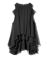 BACK RIBON TWIST BLOUSE - BLACK