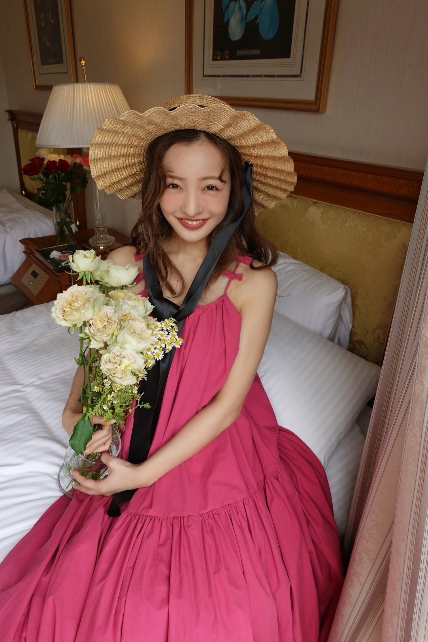 COTTON RIBBON CAMI DRESS - MAGENTA – Rosy luce