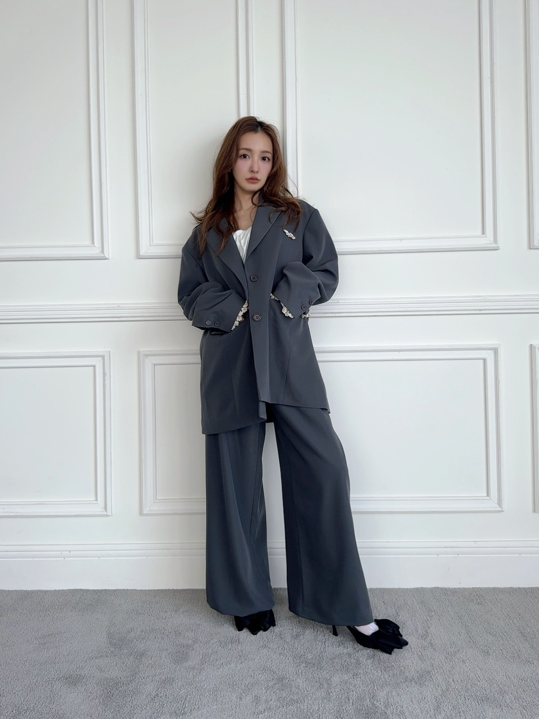 Frill Pocket Jacket – Rosy luce Frill Pocket Jacket – Rosy luce
