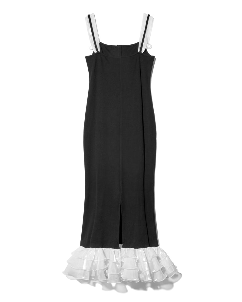 SWITCH FRILL DRESS - WHITE