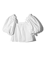 Tullip Shoulder Blouse - WHITE