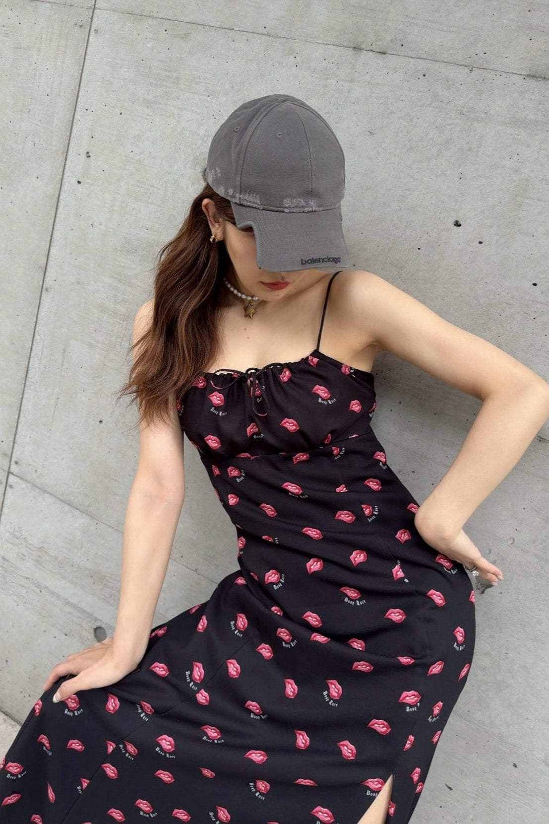 ワンピース rosyluce LIP PRINT CAMI DRESS LIP PRINT CAMI DRESS - IVORY – Rosy luce