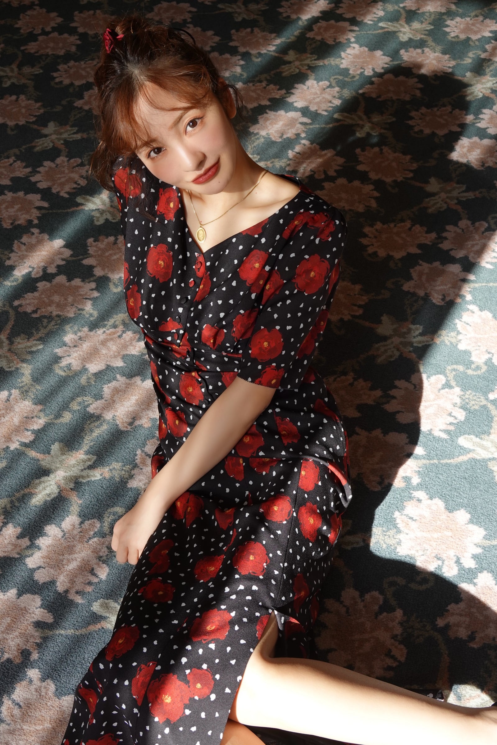 momo【Rosy luce】cherry柄ワンピース Baby Rosy luce】CHERRY DRESS - RED