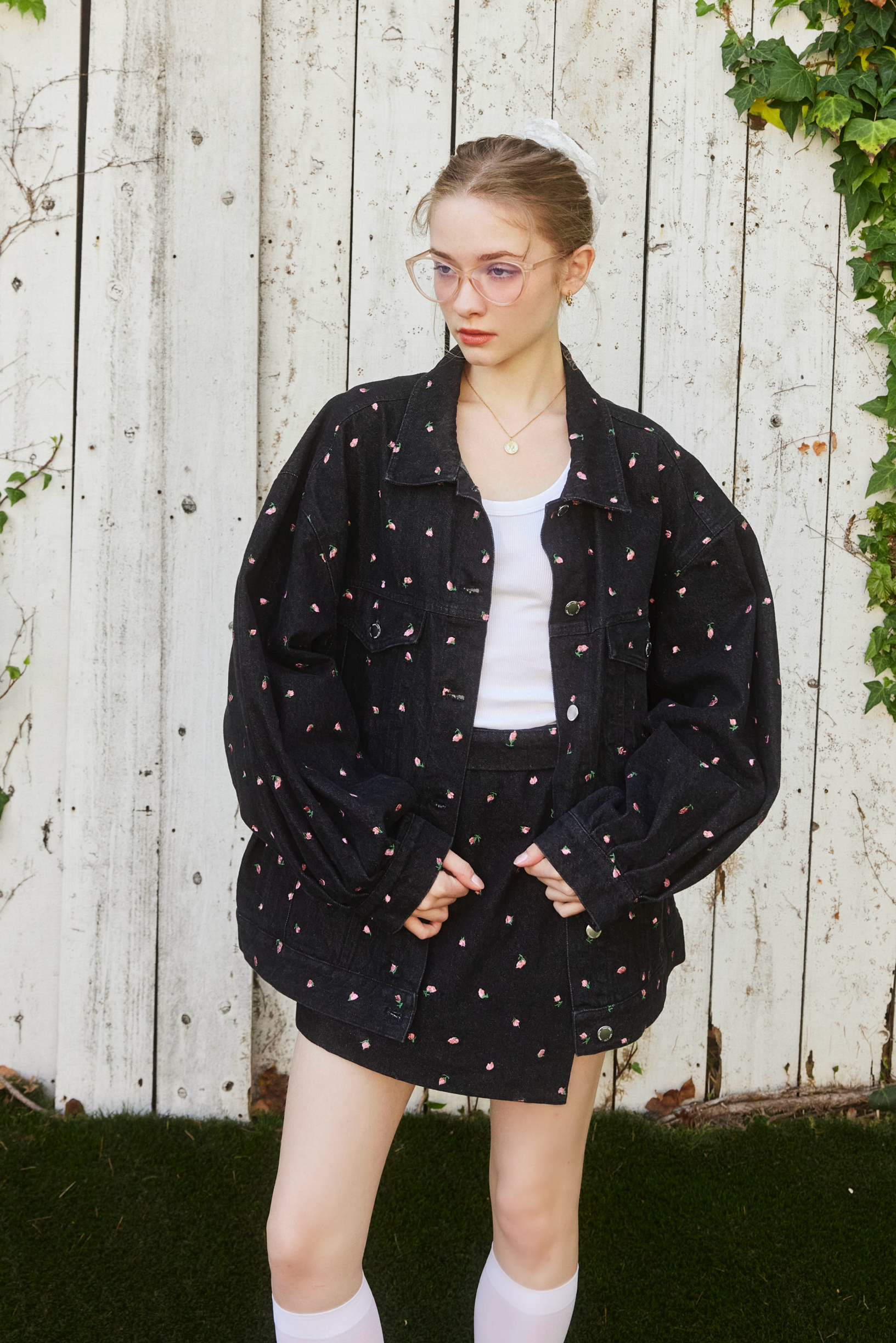 Embroidery Flower denim jacket – Rosy luce Embroidery Flower denim jacket – Rosy luce