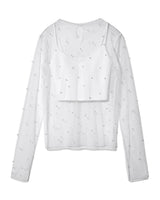 【予約販売】 PEARL SHEER TOPS - WHITE