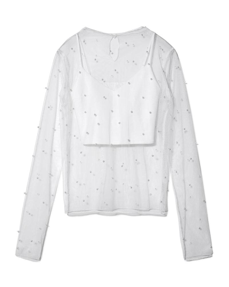 【予約販売】 PEARL SHEER TOPS - WHITE