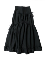 jacquard teard skirt - BLACK