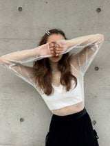 【予約販売】 PEARL SHEER TOPS - WHITE