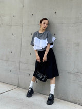 FRILL TEE - GRAY
