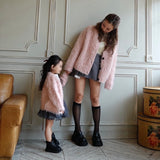 【Baby Rosy luce】 SHAGGY KNIT JACKET - PINK