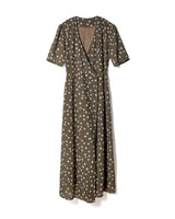 FLOWER CACHE-COEUR DRESS - BROWN