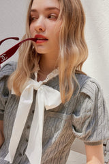 MINI CABLE SHIRTS KNIT CD - GREY