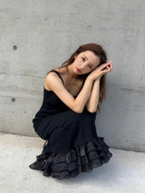 SWITCH FRILL DRESS - BLACK