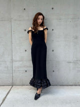 SWITCH FRILL DRESS - BLACK