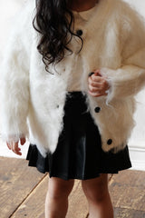 【Baby Rosy luce】SHAGGY KNIT JACKET - WHITE