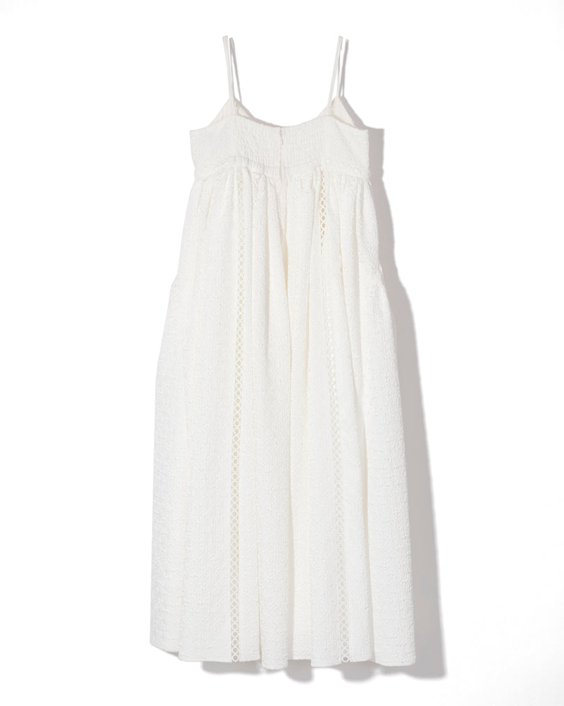Jacquard volume camisole dress - WHITE – Rosy luce
