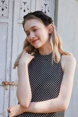 JAQUARED FRILL DRESS - DOT