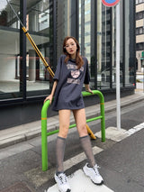 ROSY COLLEGE LOGO TSHIRT - CHARCOAL GRAY