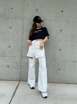 CROPPED ROSY TEE - BLACK