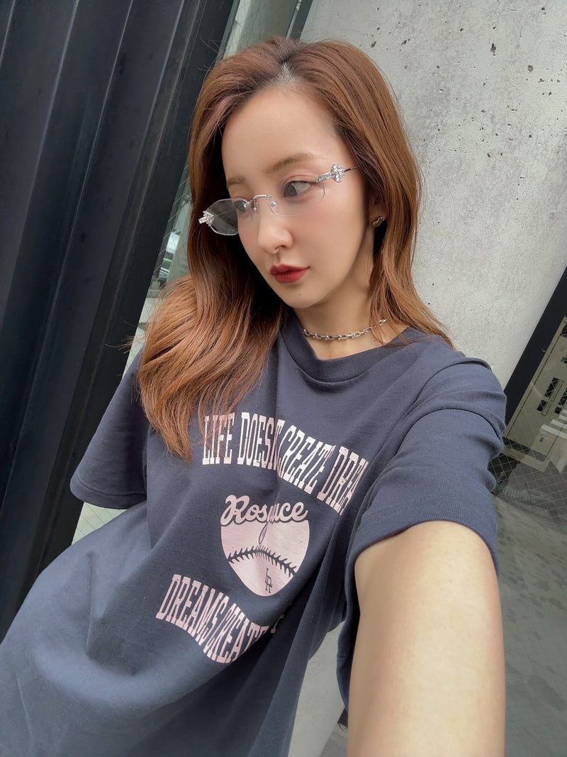 ROSY COLLEGE LOGO TSHIRT - CHARCOAL GRAY