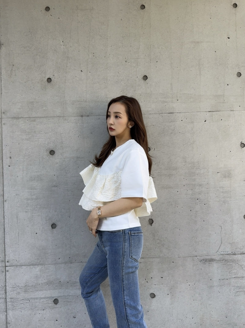 FRILL TEE - WHITE