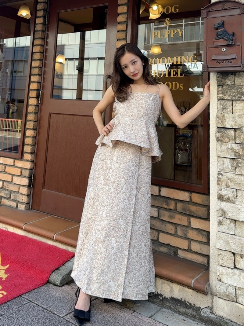 Peplum Jacquard Dress