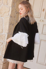 LILY FRILL JACKET - BLACK