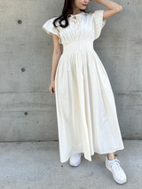Gather Flare Cotton dress