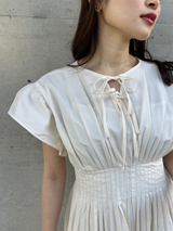 Gather Flare Cotton dress