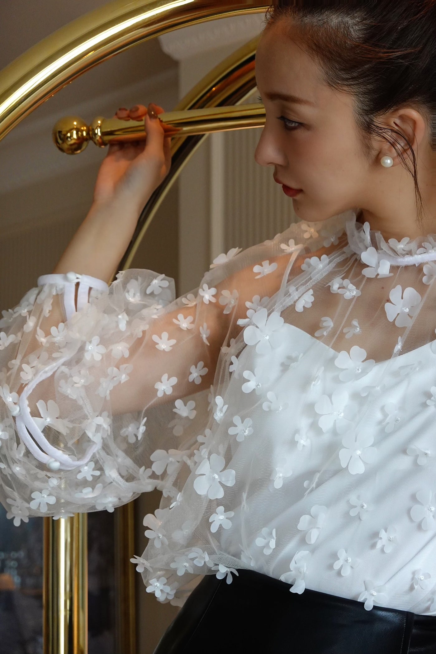 Flower tulle piping tops - WHITE – Rosy luce