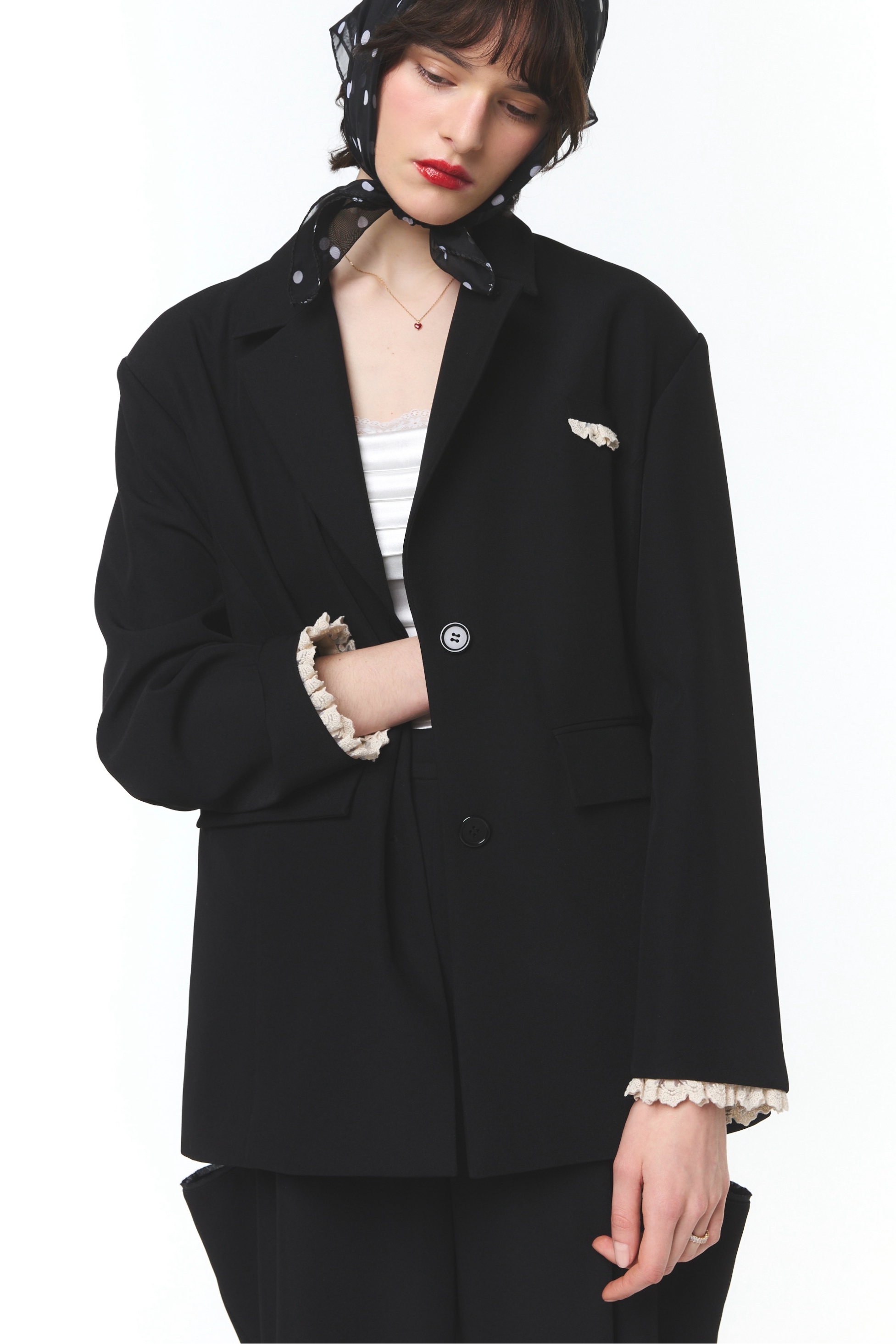 Frill Pocket Jacket – Rosy luce Frill Pocket Jacket – Rosy luce