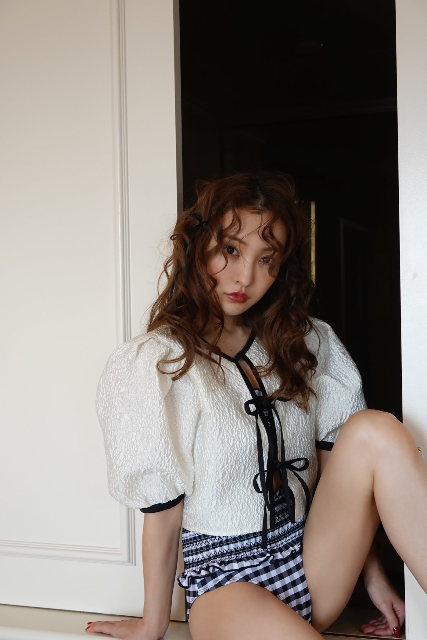 トップス rosy luce Jacquard half tops - IVORY – Rosy luce
