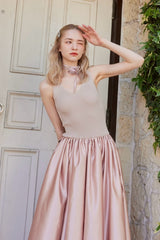 FIT AND FLARE DRESS - PINK