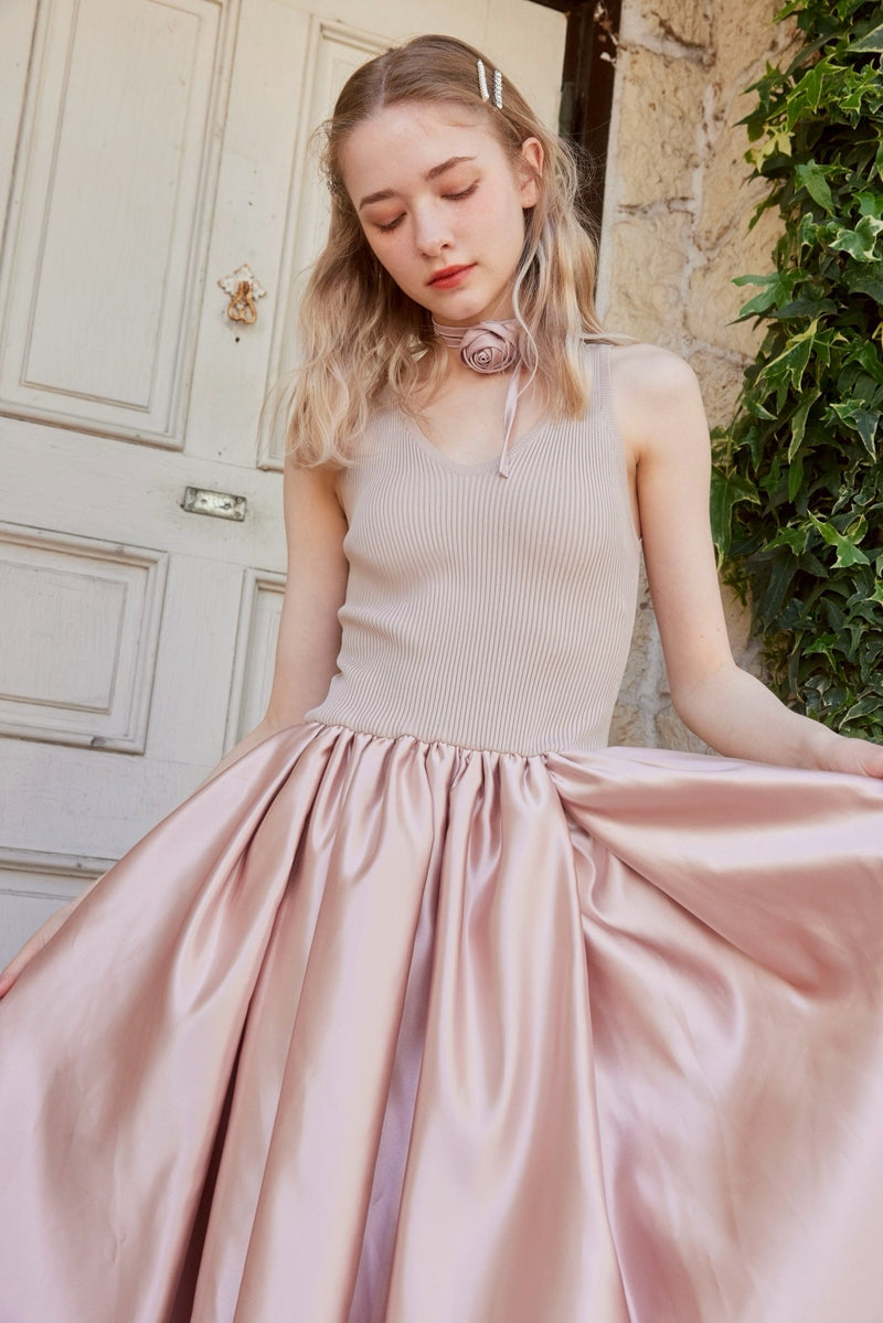 FIT AND FLARE DRESS - PINK