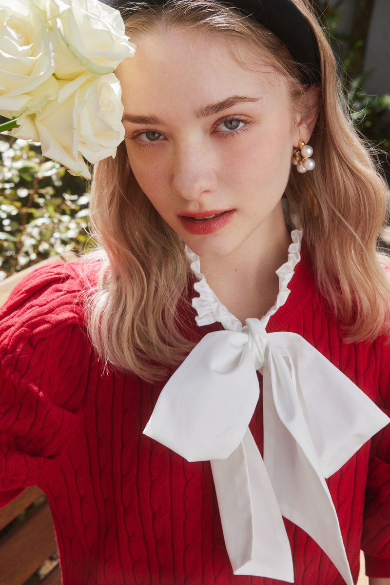 MINI CABLE SHIRTS KNIT CD - RED