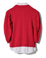 MINI CABLE SHIRTS KNIT CD - RED