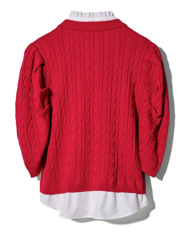 MINI CABLE SHIRTS KNIT CD - RED