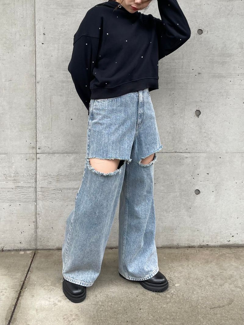 【SET特別価格】Rosy Cut Denim ×Aurora Bijou Hoodie