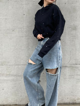 【SET特別価格】Rosy Cut Denim ×Aurora Bijou Hoodie