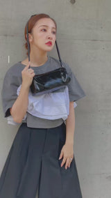 FRILL TEE - GRAY