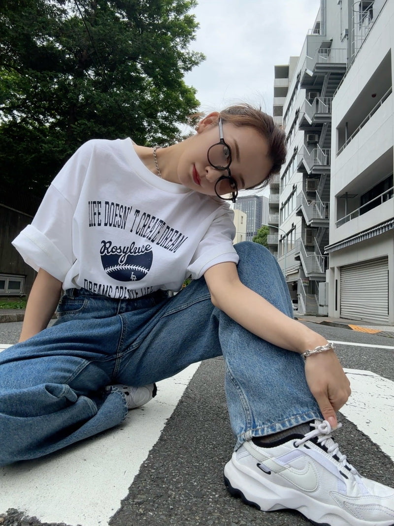 ROSY COLLEGE LOGO TSHIRT - WHITE