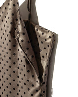 Dots flower camisole dress - MOCHA