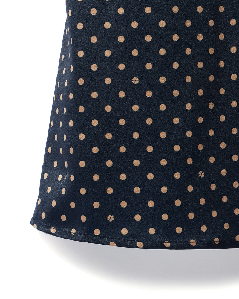 Dots flower camisole dress - NAVY