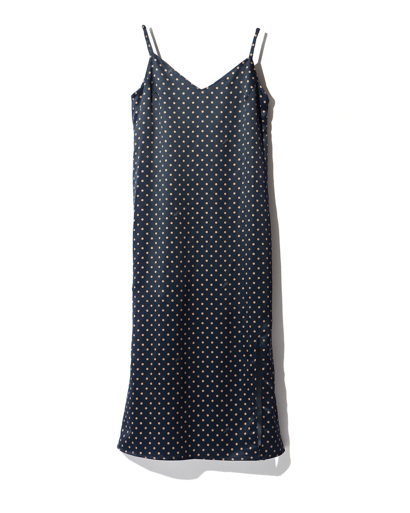 Dots flower camisole dress - NAVY